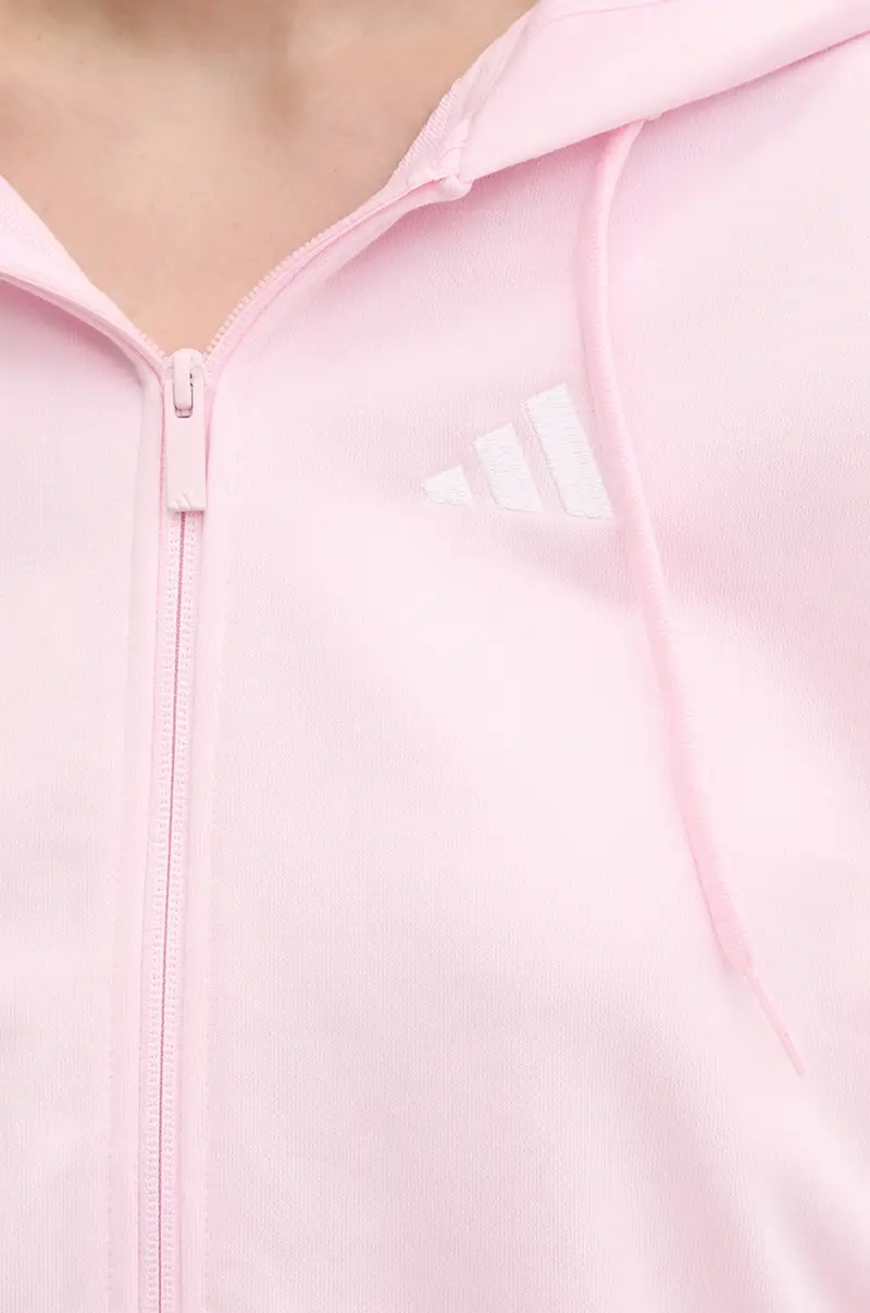 felpa Essentials donna colore rosa con cappuccio con applicazione IS6998 miniatura 5