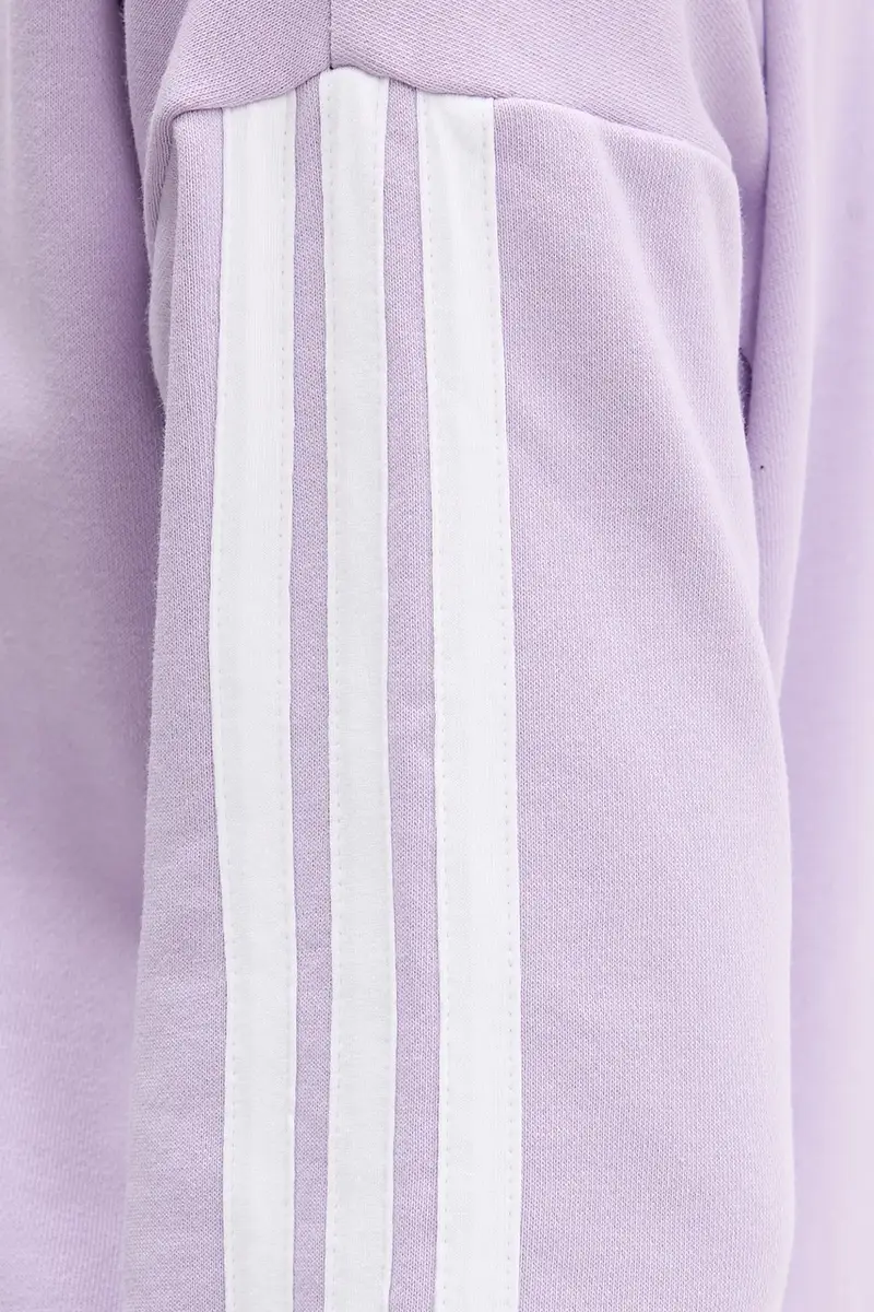 felpa Essentials donna colore violetto con cappuccio con applicazione JY3135 miniatura 5