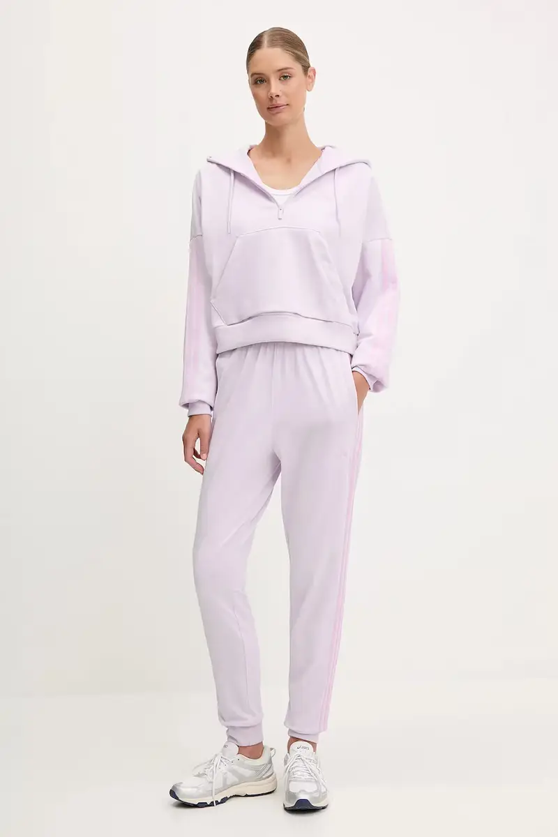 felpa Essentials donna colore violetto con cappuccio JN1947 miniatura 2