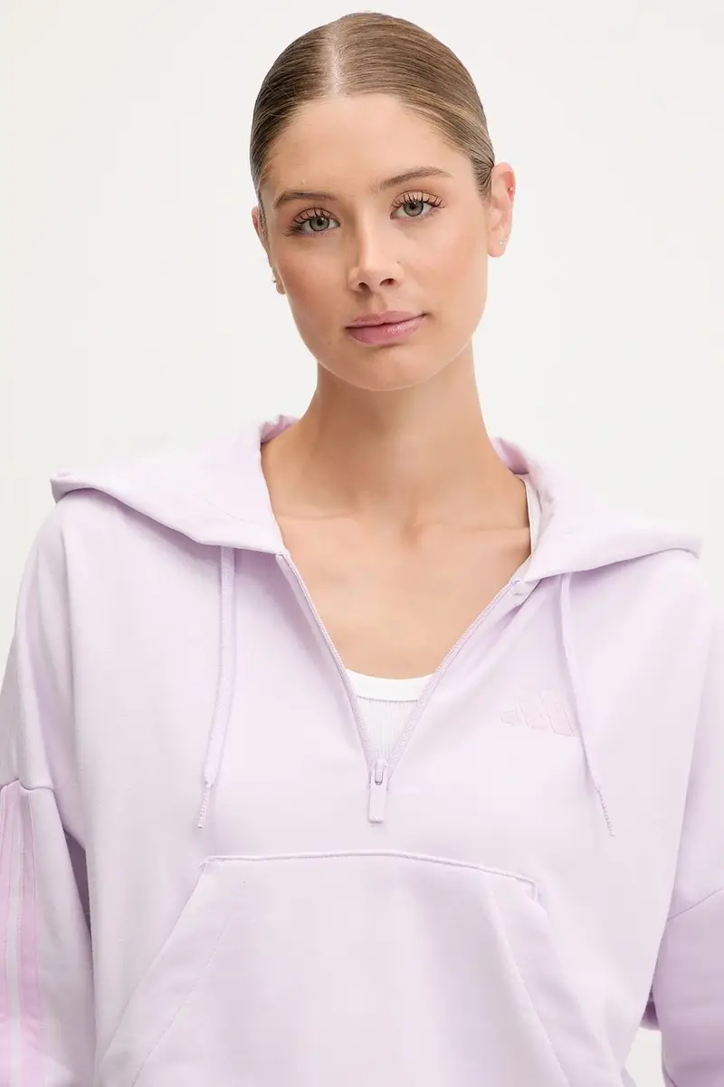 felpa Essentials donna colore violetto con cappuccio JN1947 miniatura 4