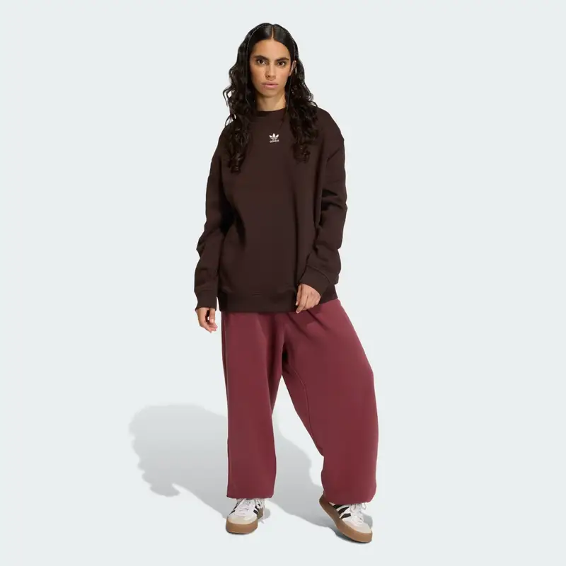 Felpa Essentials Fleece Long Oversized Crew Aurora Coffee miniatura 3