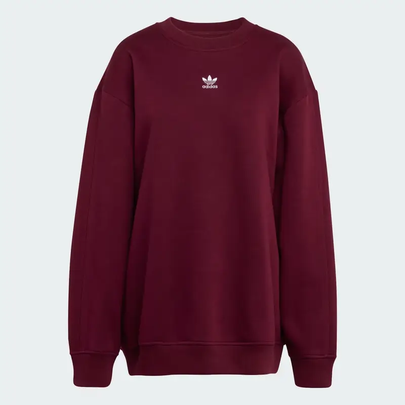 Felpa Essentials Fleece Long Oversized Crew Maroon miniatura 4
