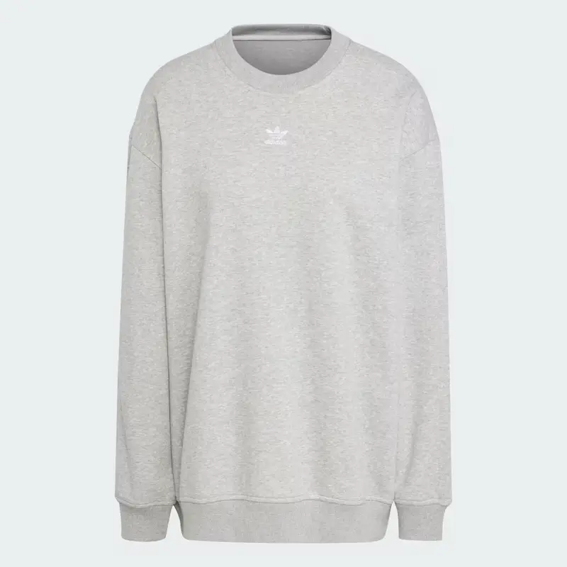 Felpa Essentials Fleece Long Oversized Crew Medium Grey Heather miniatura 4