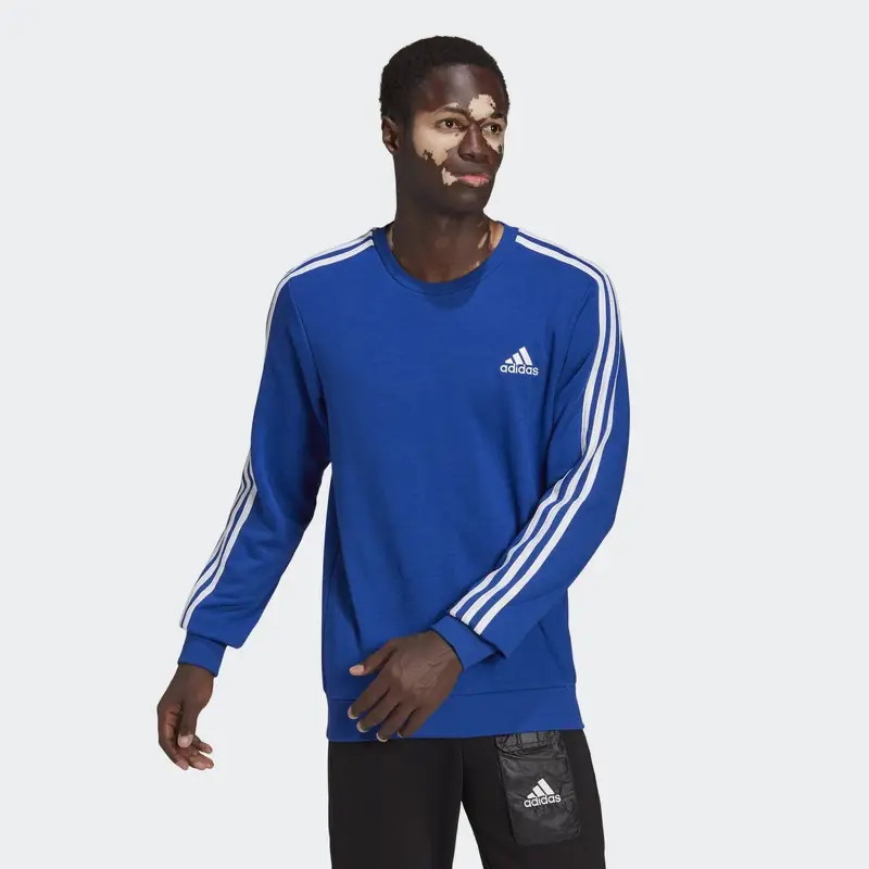Felpa Essentials French Terry 3-Stripes | Adidas Blu