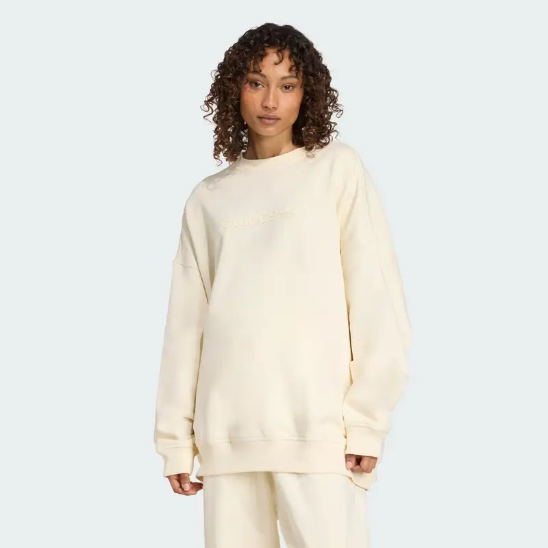 Felpa Essentials Linear Oversized Crew Cream White