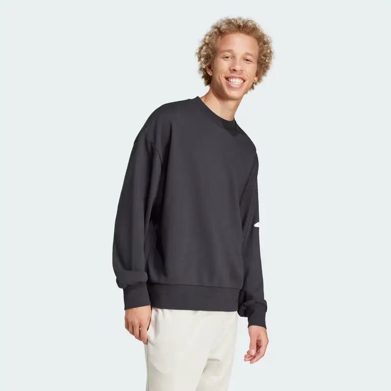 Felpa Essentials Loose Fit 3 Bar Logo Black miniatura 3