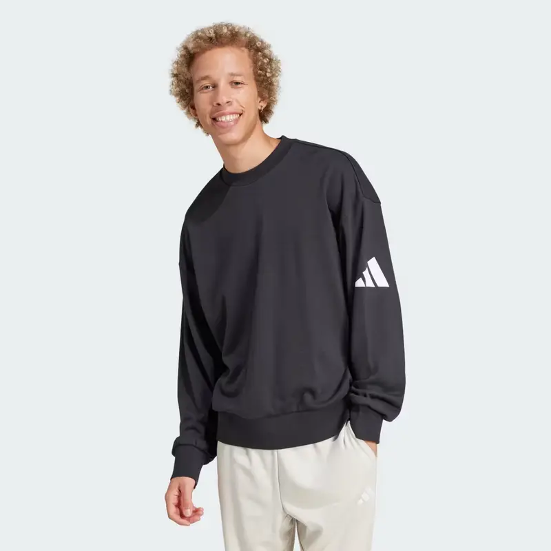 Felpa Essentials Loose Fit 3 Bar Logo Black