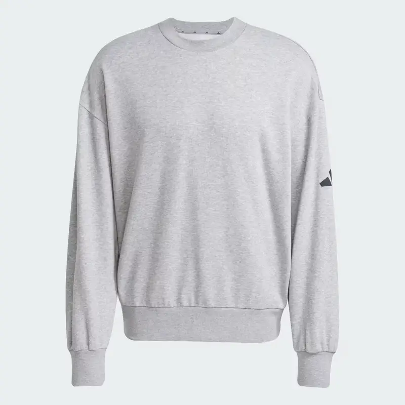 Felpa Essentials Loose Fit 3 Bar Logo Medium Grey Heather miniatura 4