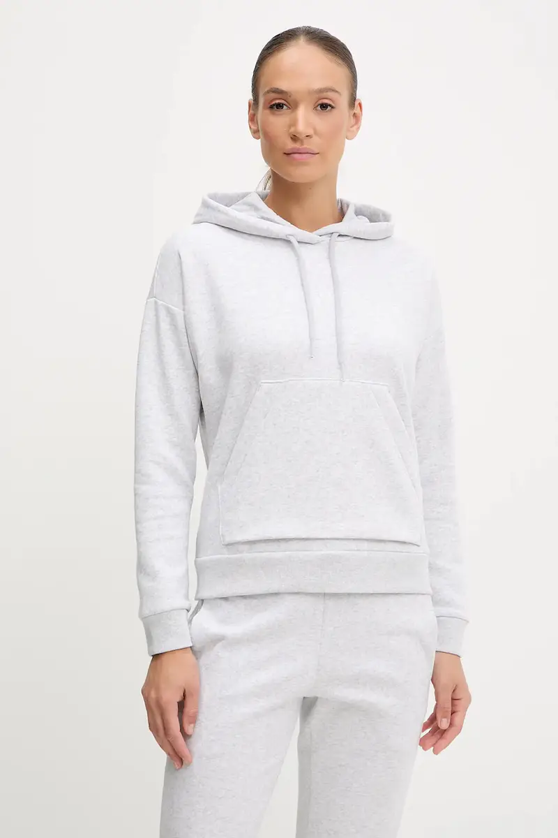 felpa Essentials Small Logo Feel Cozy Hoodie donna colore grigio con cappuccio JN1853