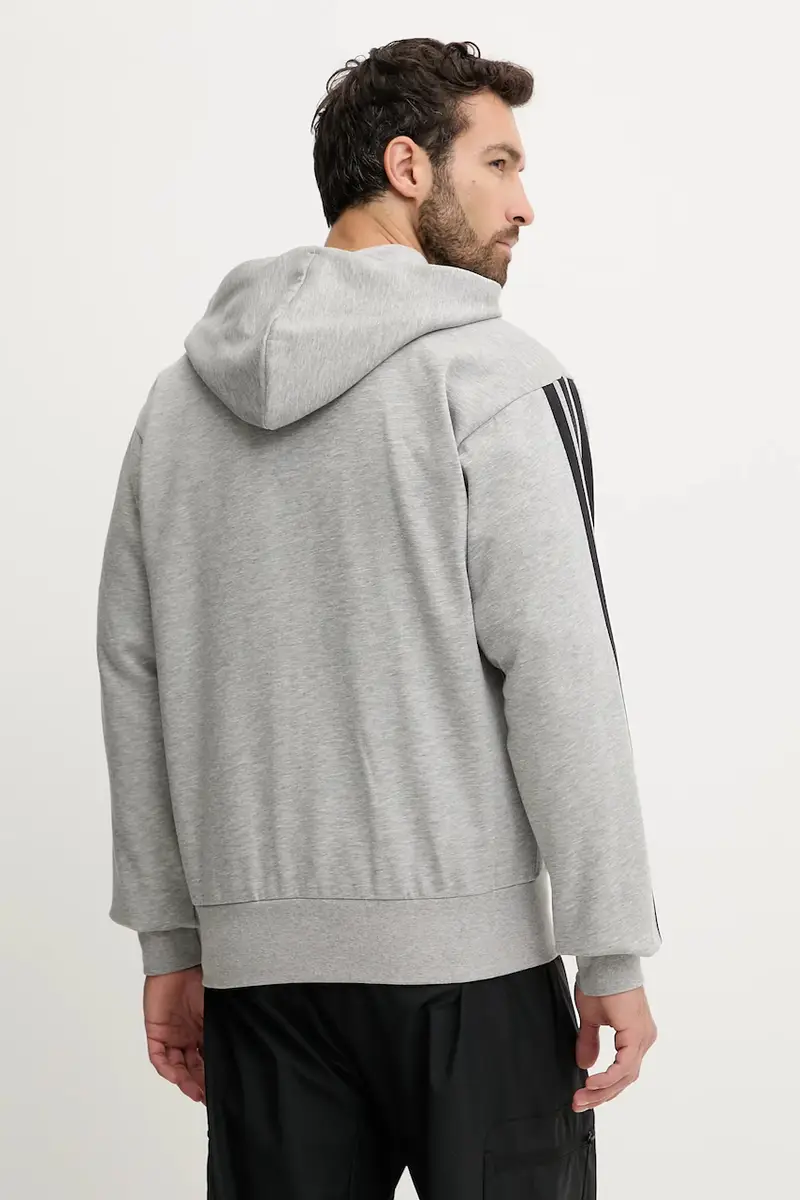 felpa Essentials uomo colore grigio con cappuccio con applicazione JD1865 miniatura 3