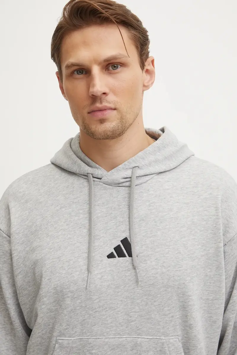 felpa Essentials uomo colore grigio con cappuccio con applicazione JD1871 miniatura 5