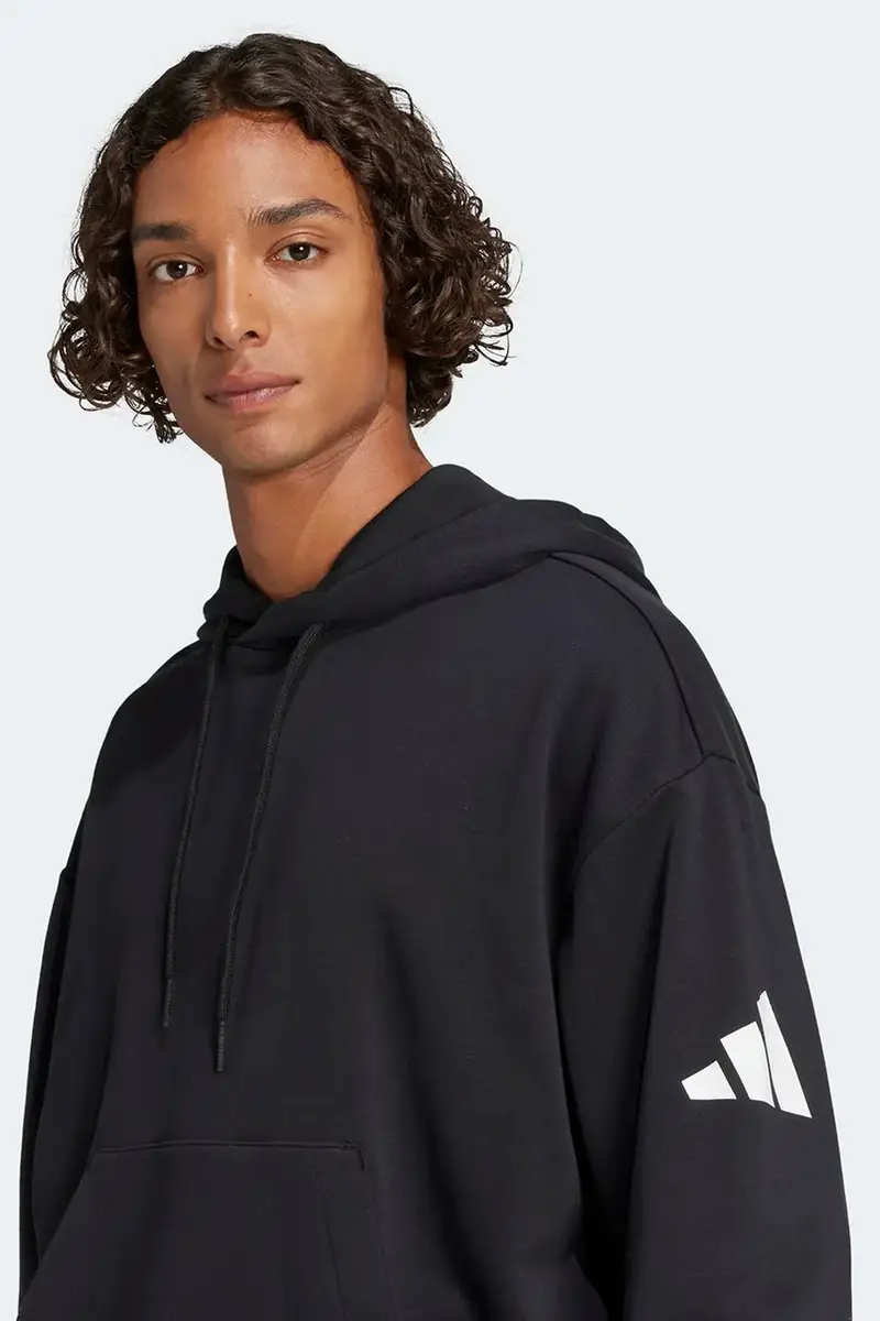 felpa Essentials uomo colore nero con cappuccio JF3587 miniatura 5