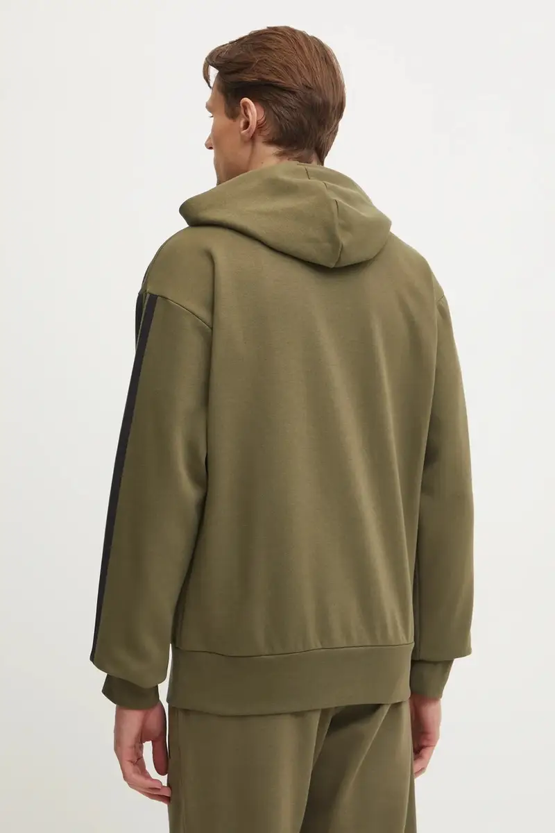 felpa Essentials uomo colore verde con cappuccio con applicazione JD1847 miniatura 3