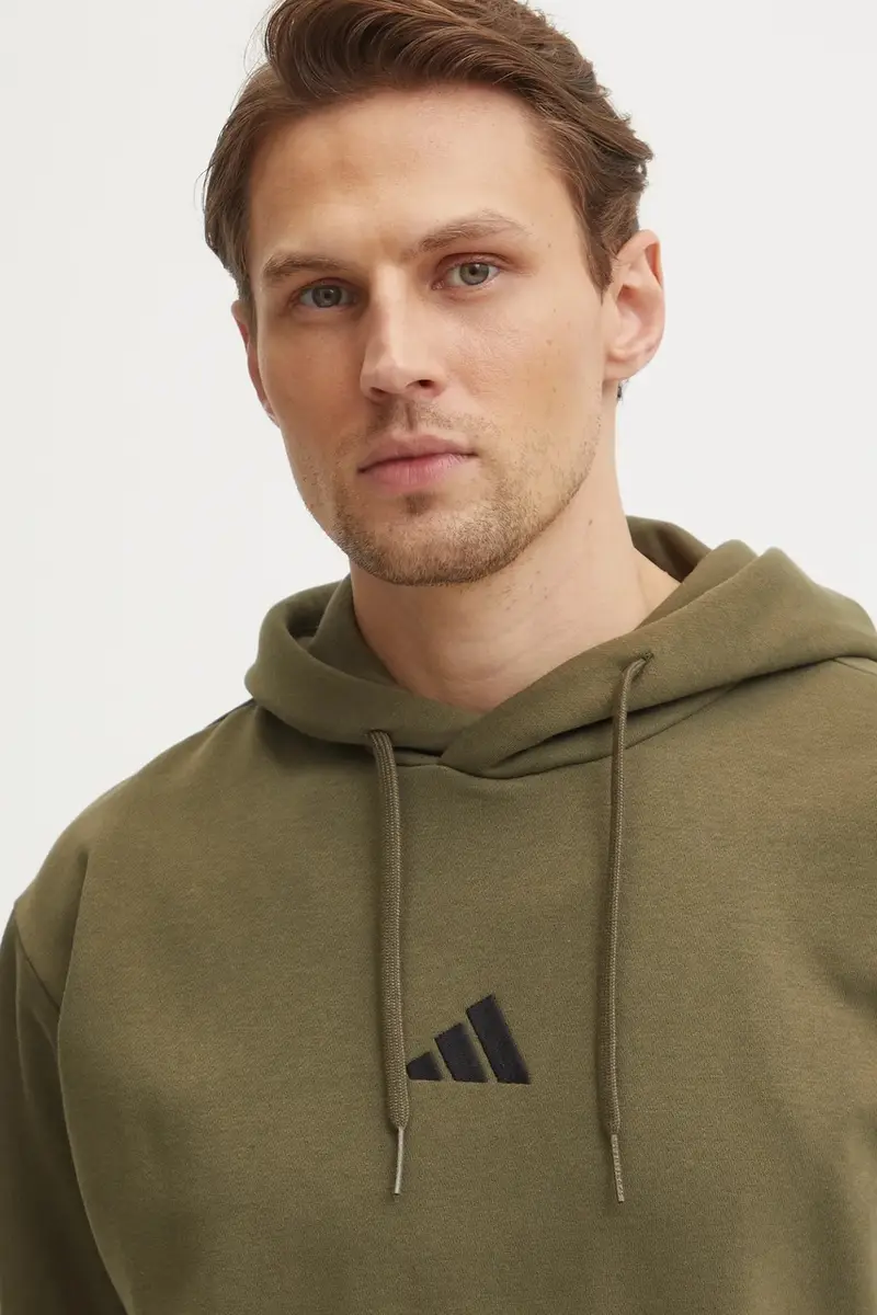 felpa Essentials uomo colore verde con cappuccio con applicazione JD1847 miniatura 4