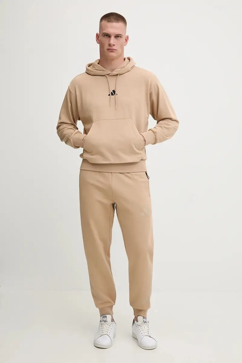 felpa Feelcozy uomo colore beige con cappuccio JX3325 miniatura 2