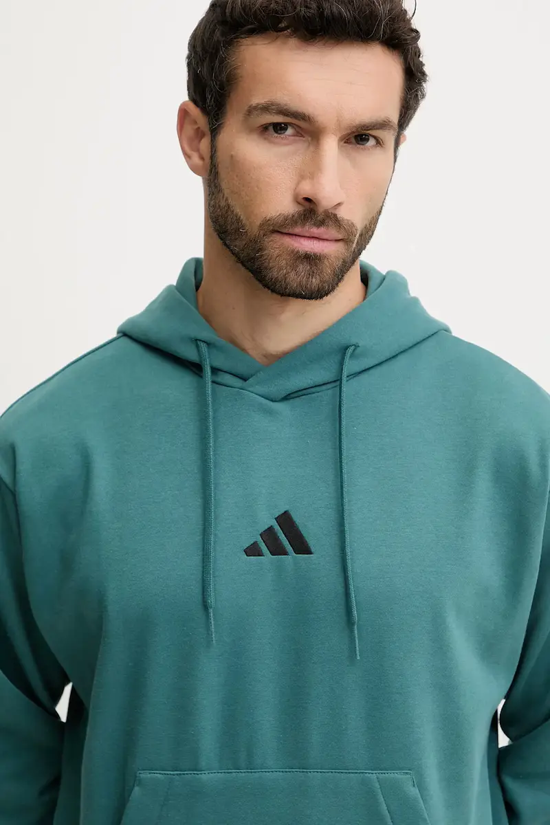 felpa Feelcozy uomo colore turchese con cappuccio con applicazione KB7650 miniatura 4