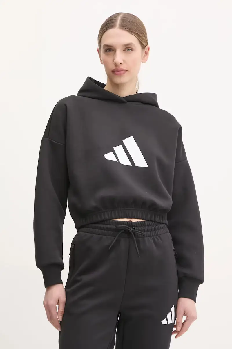 felpa Future Icons donna colore nero con cappuccio JE0136