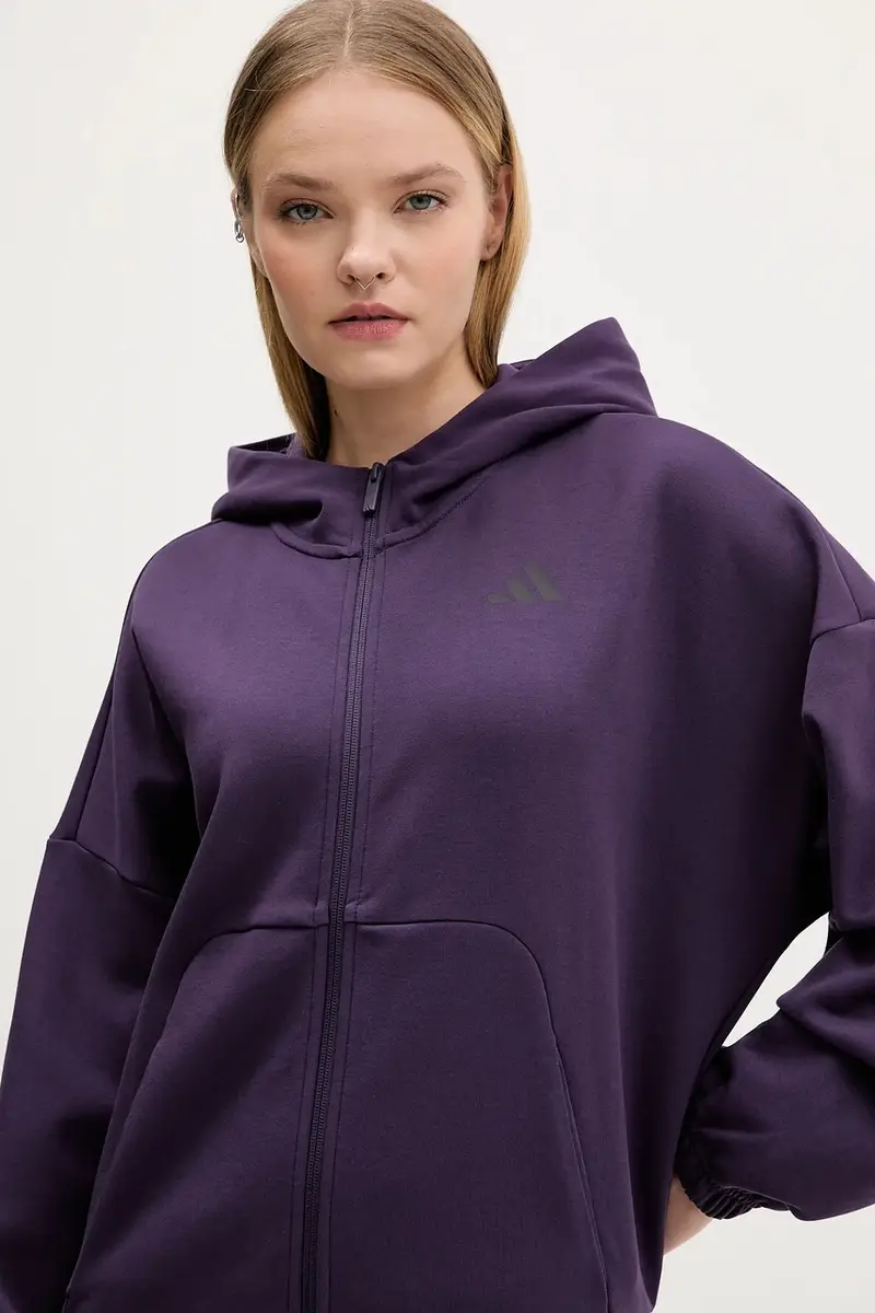 felpa Future Icons donna colore violetto con cappuccio JX0441 miniatura 4