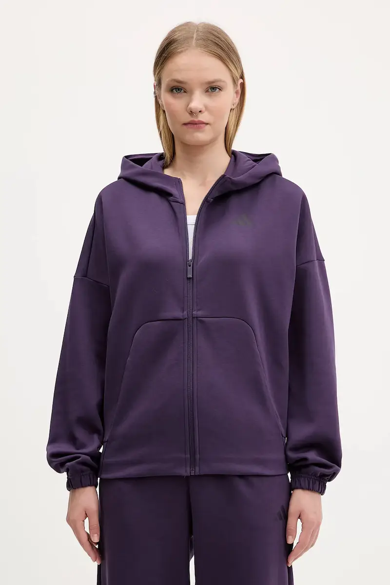 felpa Future Icons donna colore violetto con cappuccio JX0441