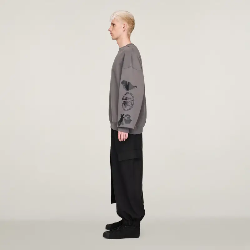 Felpa girocollo con grafica Y-3 Granite miniatura 2