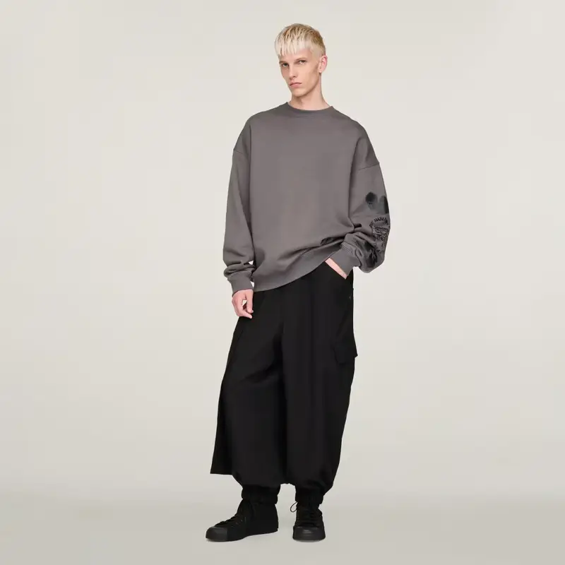 Felpa girocollo con grafica Y-3 Granite miniatura 4