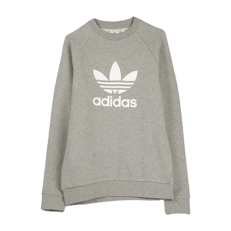 Felpa Girocollo Uomo Trefoil Crew Medium Grey Heather/white