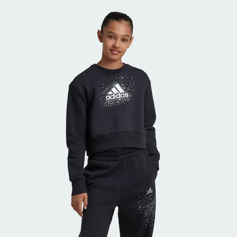 Felpa Glam Crew Junior | Adidas Nero
