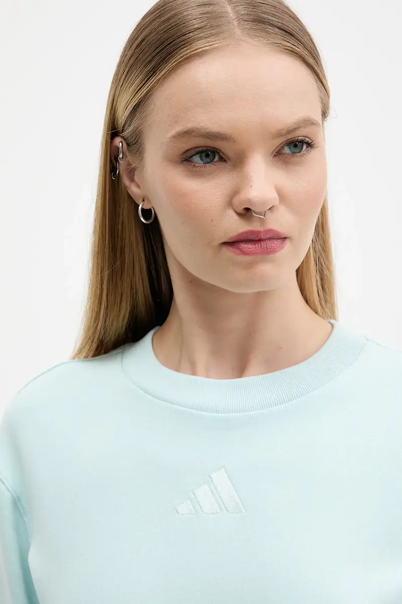 felpa in cotone All Szn French Terry donna colore turchese JV9820 miniatura 4