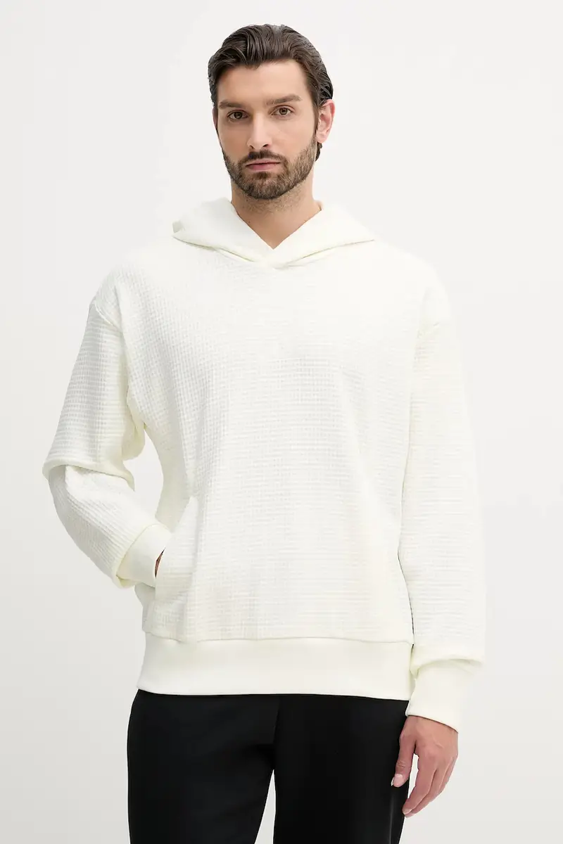 felpa in cotone All SZN uomo colore beige con cappuccio JL6558