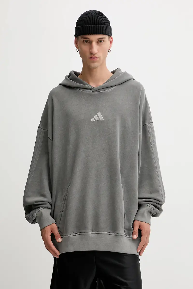 felpa in cotone ALL SZN uomo colore grigio con cappuccio JN0617