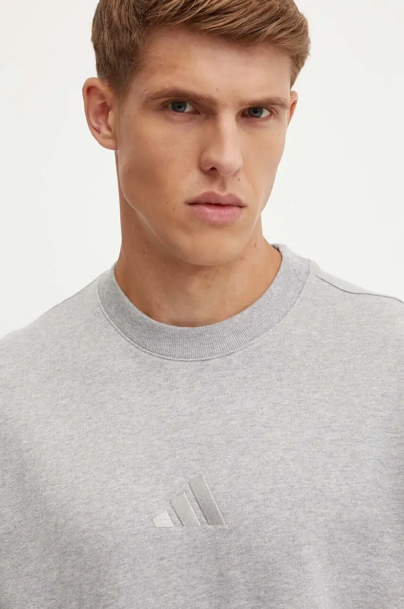 felpa in cotone All SZN uomo colore grigio IY4151 miniatura 4