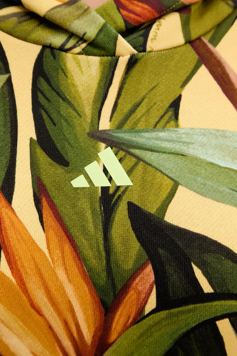 felpa in cotone x Farm Rio donna colore giallo con cappuccio JD6282 miniatura 5