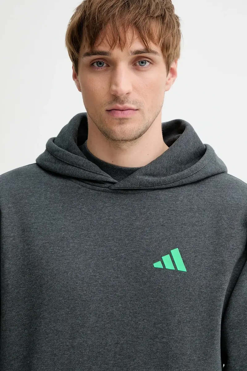 felpa in cotone x Mercedes uomo colore grigio con cappuccio JX8778 miniatura 4