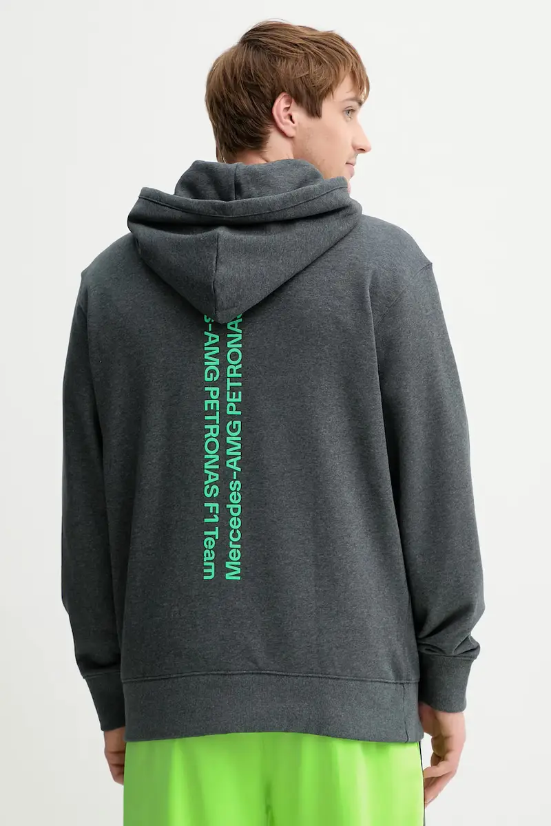felpa in cotone x Mercedes uomo colore grigio con cappuccio JX8778