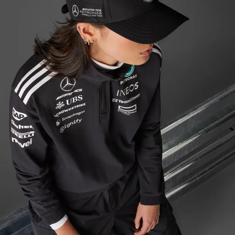 FELPA MERCEDES - AMG PETRONAS FORMULA ONE TEAM QUARTER ZIP Black miniatura 3