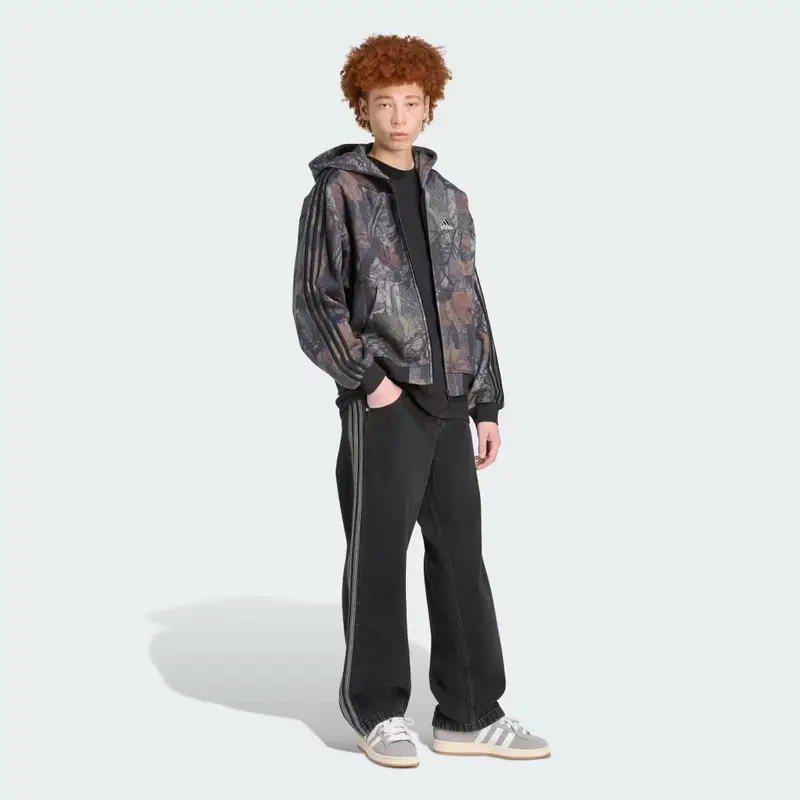 Felpa mimetica con cappuccio e zip integrale Black miniatura 3