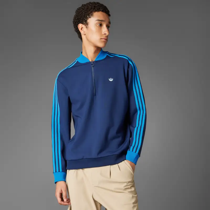 Felpa Originals 3-Stripes 1/4 Zip Night Indigo