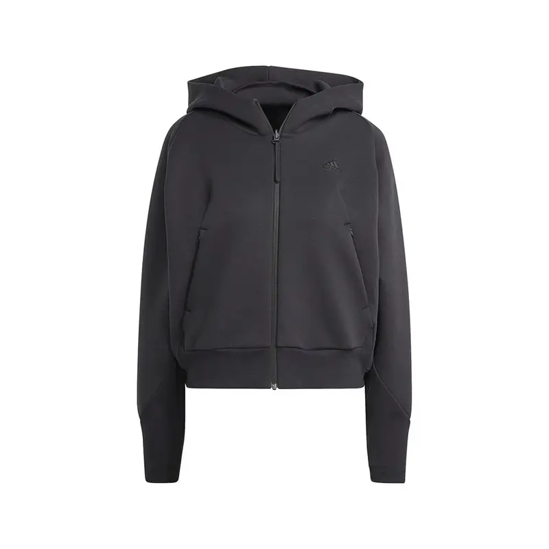 Felpa Palestra Full Zip Con Cappuccio Nero Donna XS