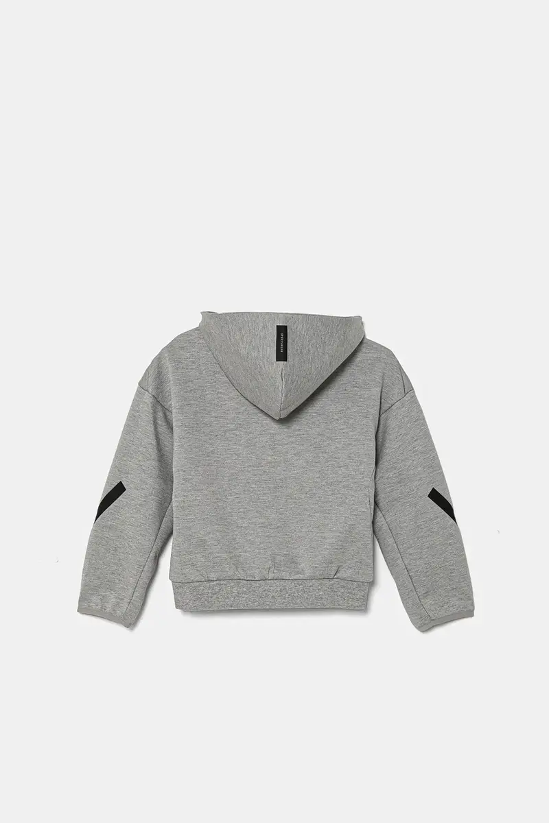 felpa per bambini J Z.N.E.FZ colore grigio con cappuccio JI7548 miniatura 3