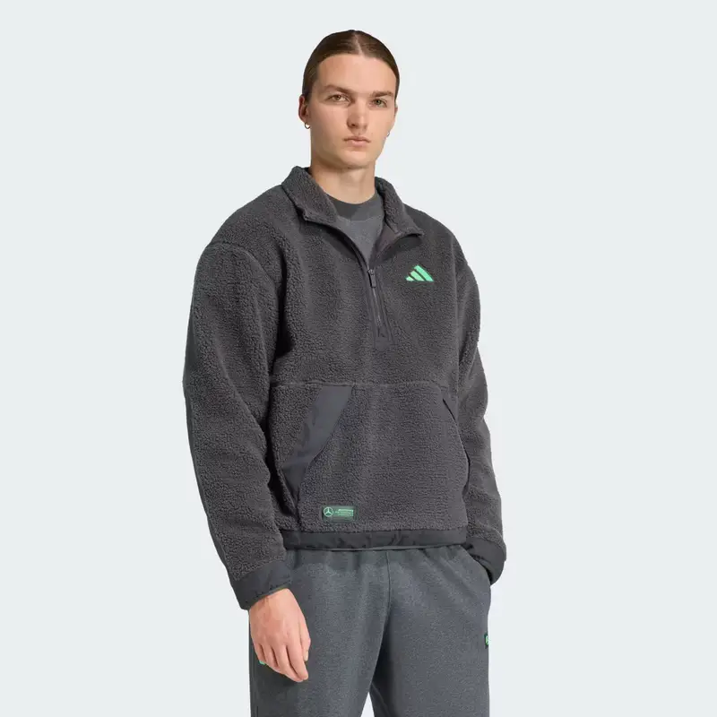 Felpa premium a mezza zip Mercedes - AMG Petronas Formula One Team Dgh Solid Grey miniatura 3