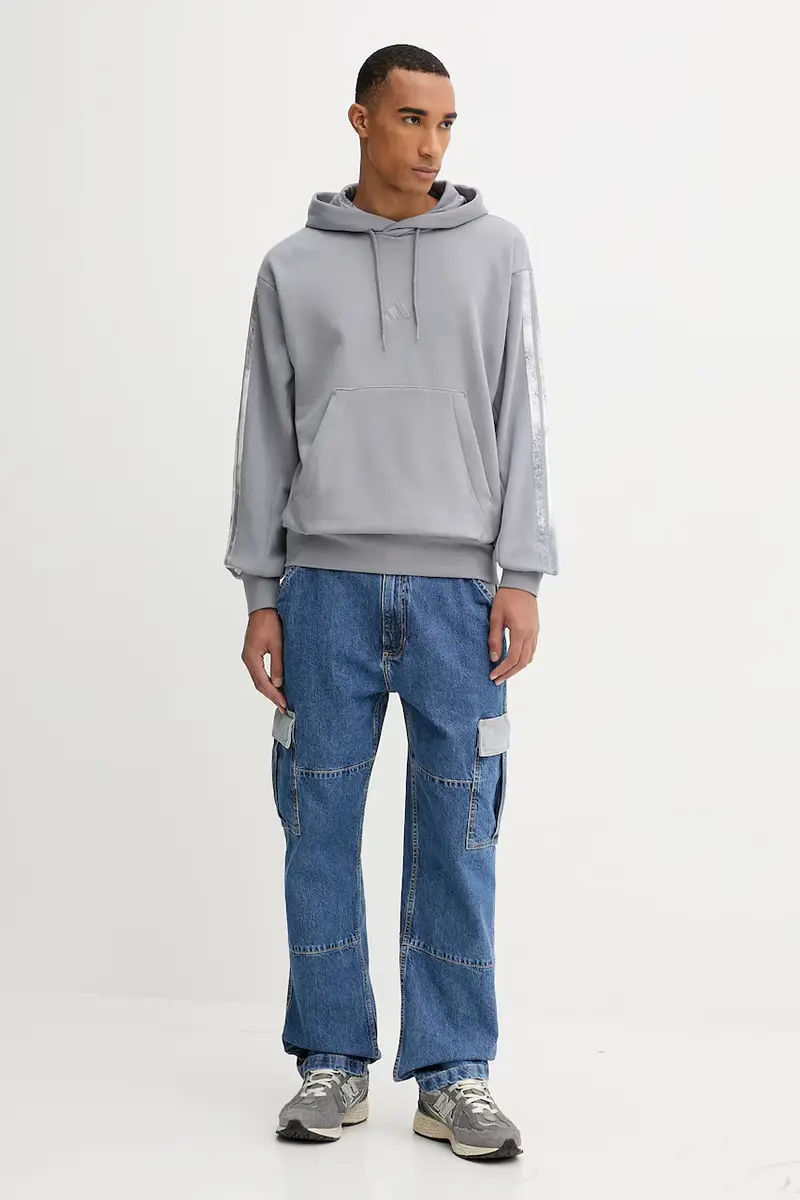 felpa Seasonal AOP uomo colore grigio con cappuccio JM1725 miniatura 2