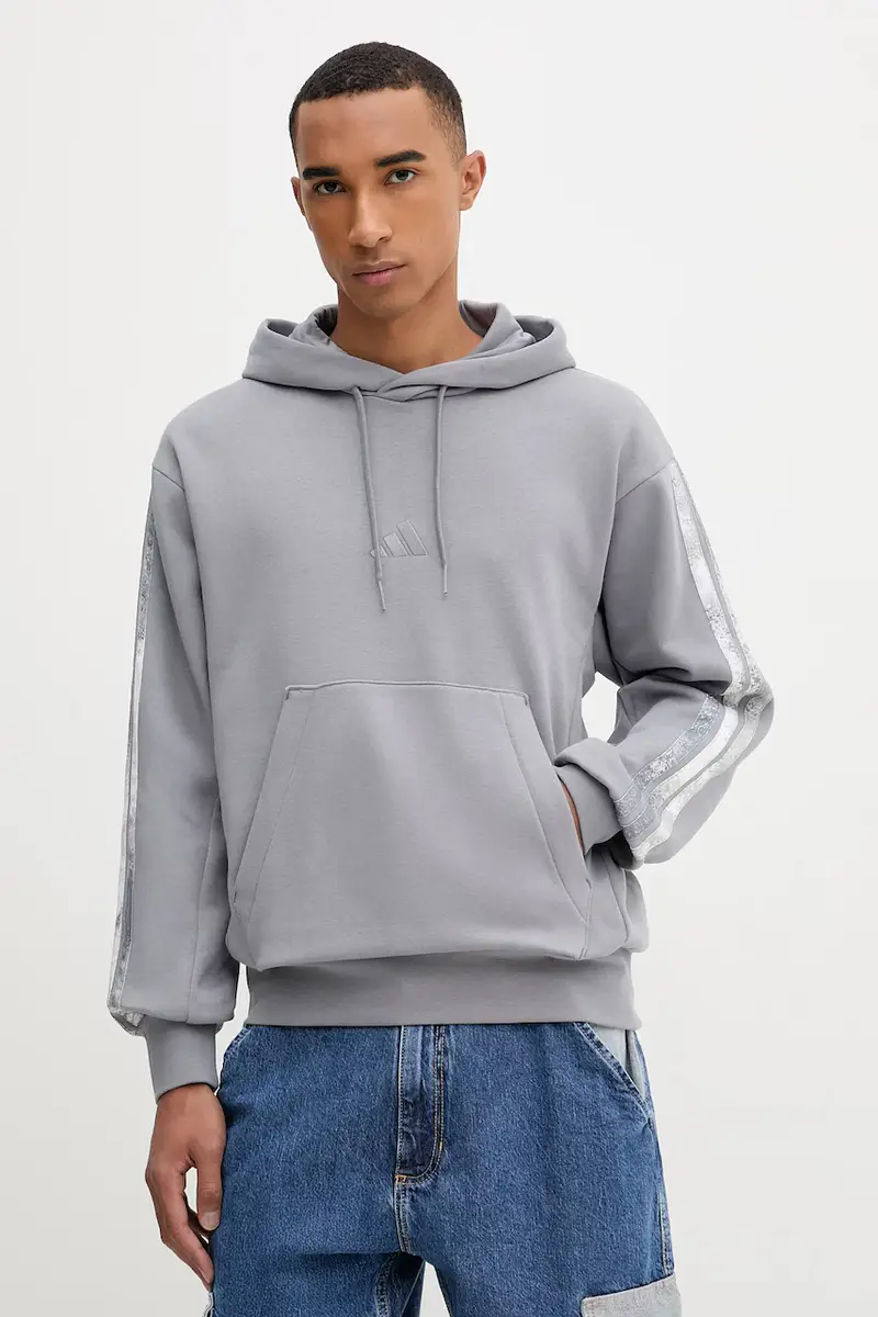 felpa Seasonal AOP uomo colore grigio con cappuccio JM1725