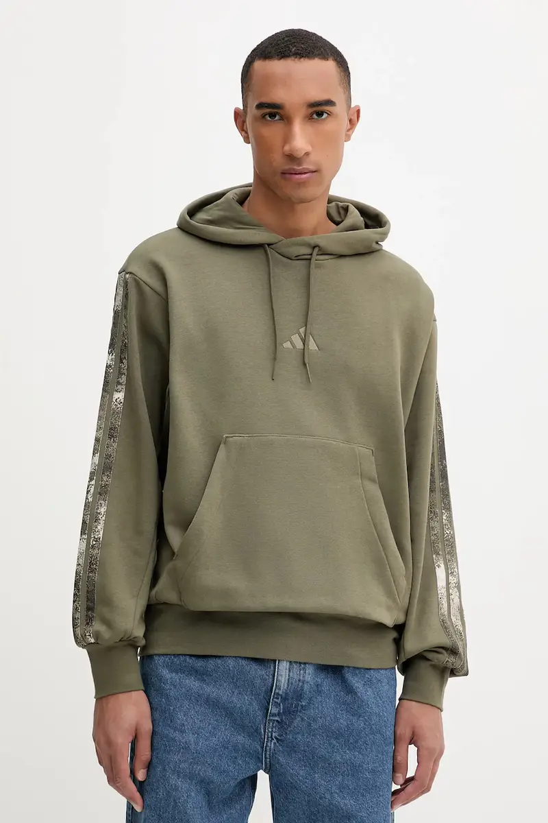 felpa Seasonal AOP uomo colore verde con cappuccio JM1723