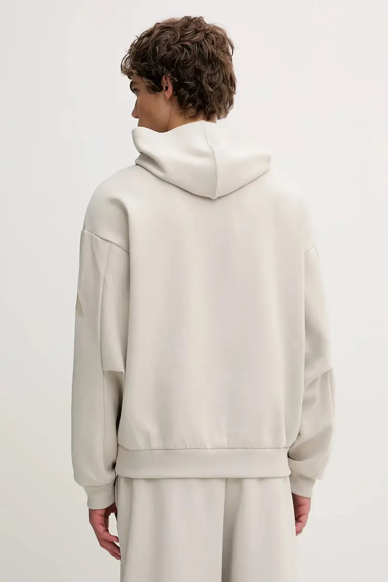 felpa Soft Lux uomo colore beige con cappuccio KB8088 miniatura 3