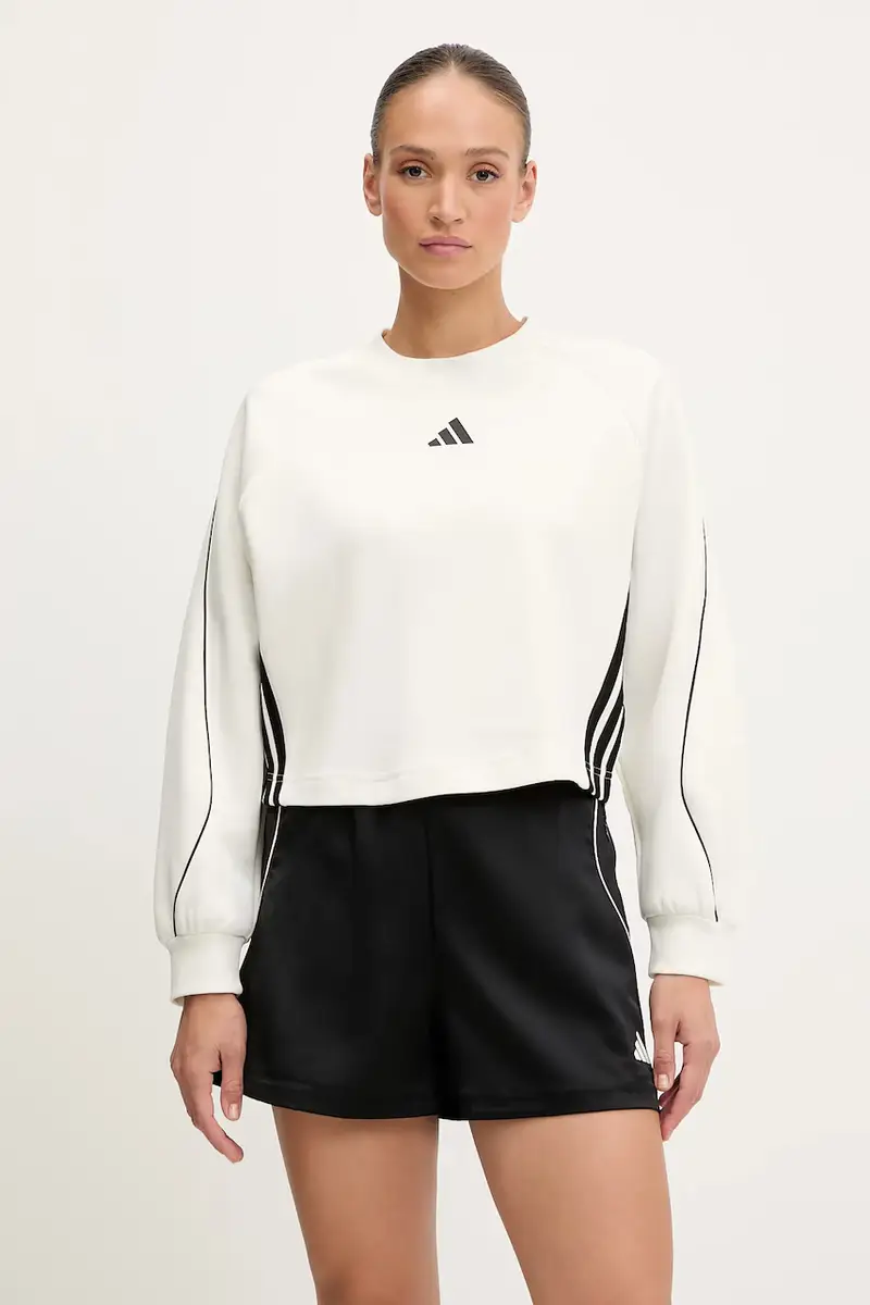 felpa Stadium donna colore beige con applicazione JW0506