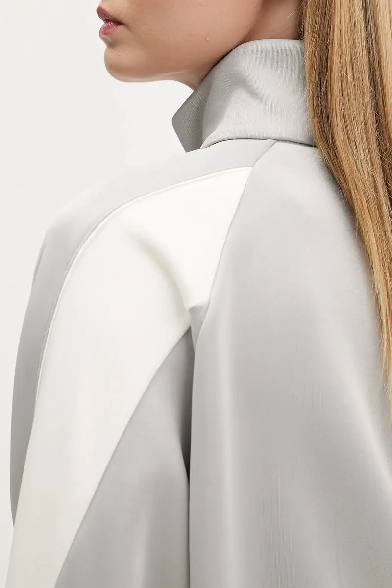 felpa Stadium donna colore grigio con applicazione KA6251 miniatura 5