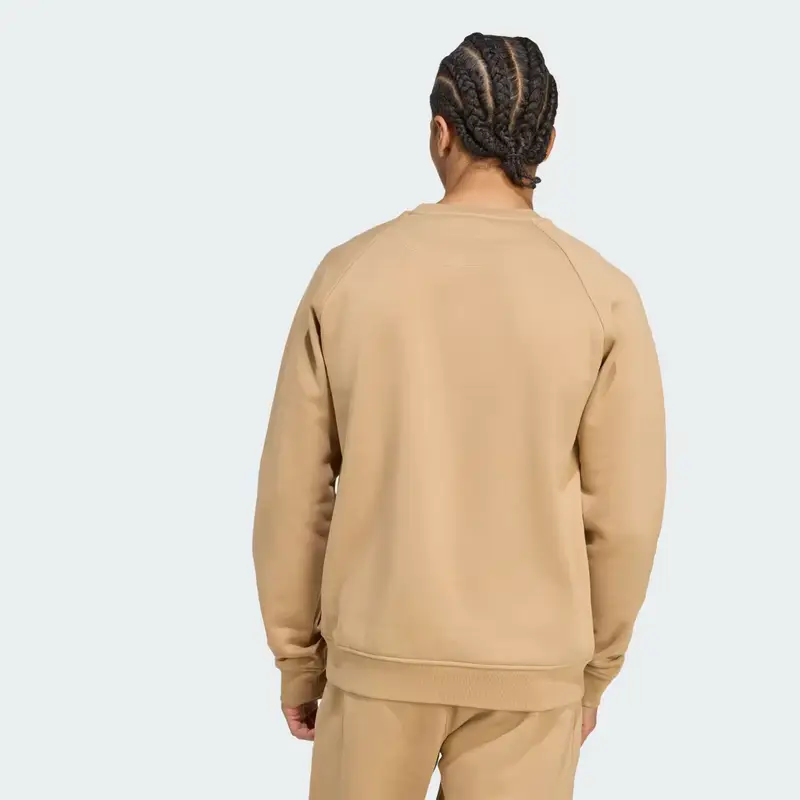 Felpa Trefoil Essentials Crew Beige miniatura 2