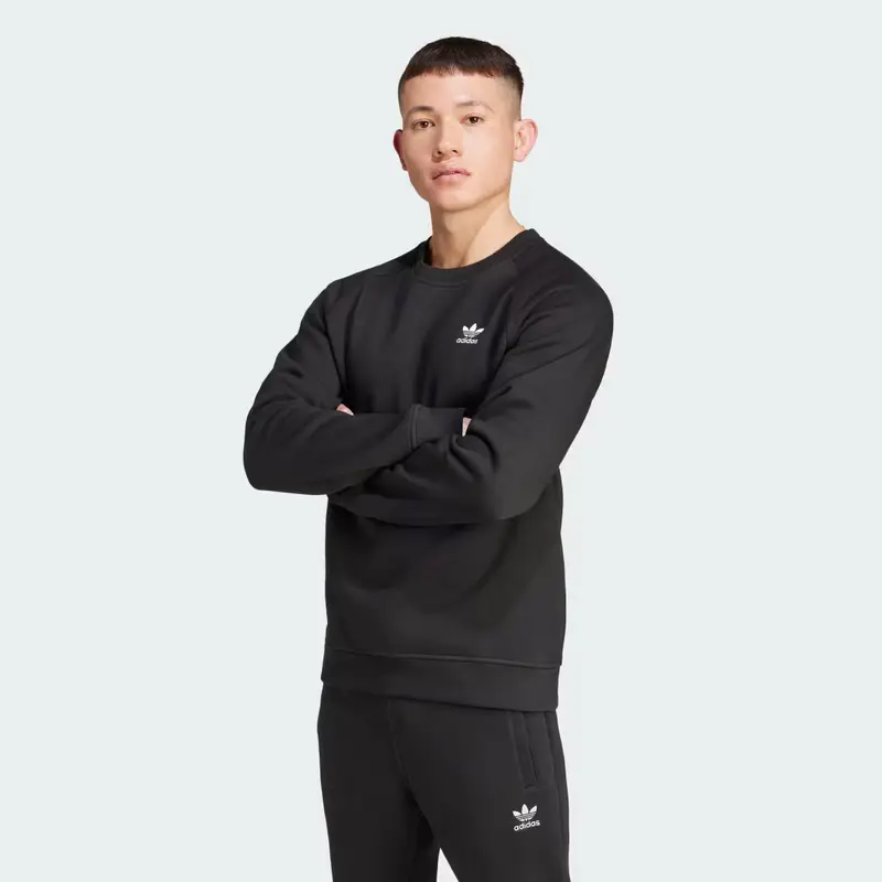 Felpa Trefoil Essentials Crew Black
