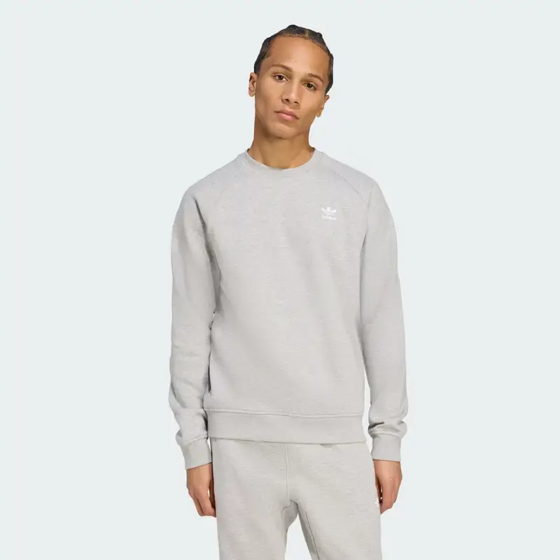 Felpa Trefoil Essentials Crew Medium Grey Heather