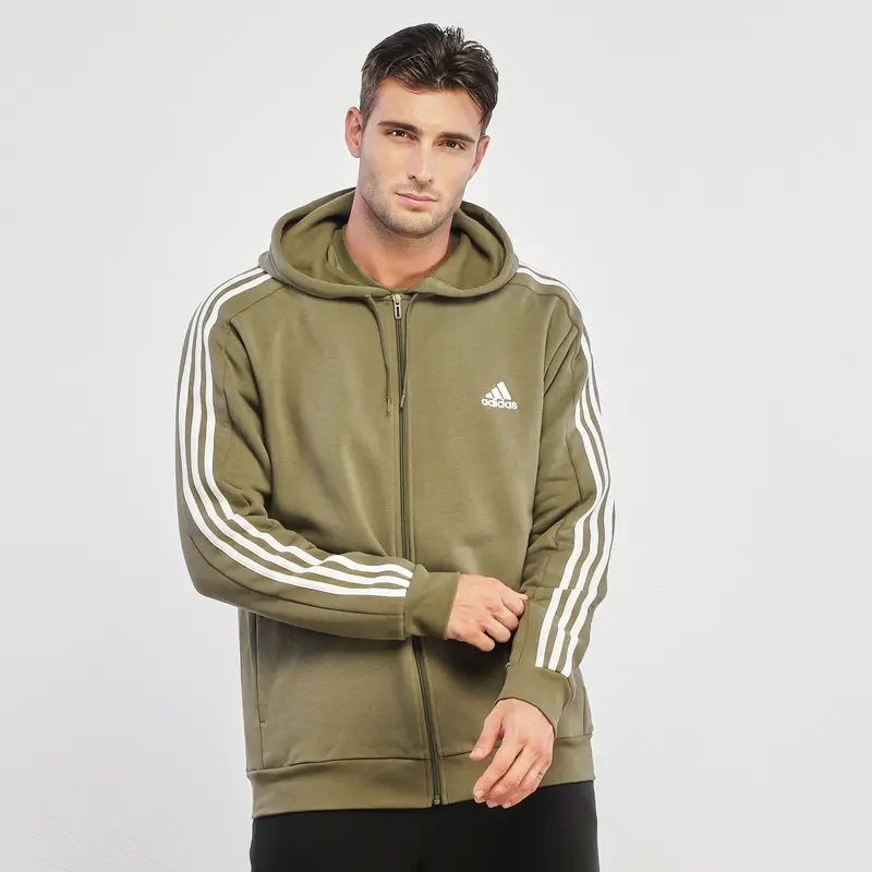 Felpa verde con zip e logo